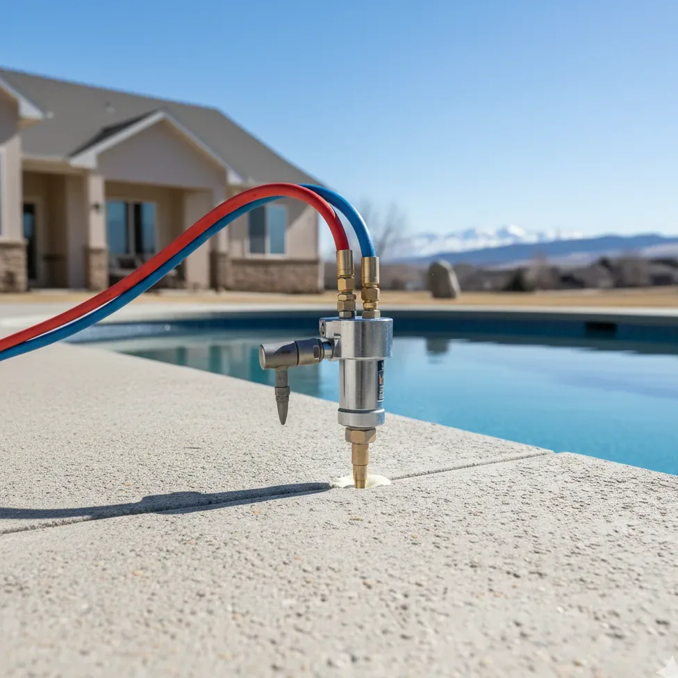 Pool deck concrete lifting near Springville, Utah